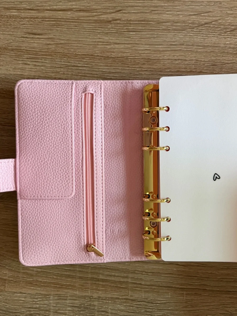 Pink Pebbled Faux Leather Personal Organizer
